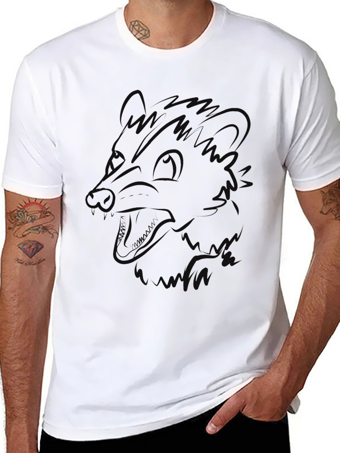 Camiseta Negra Hombre - Diseño Abstracto