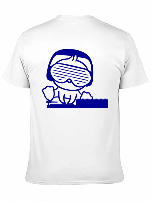 Camiseta Negra con Diseño Gráfico Azul