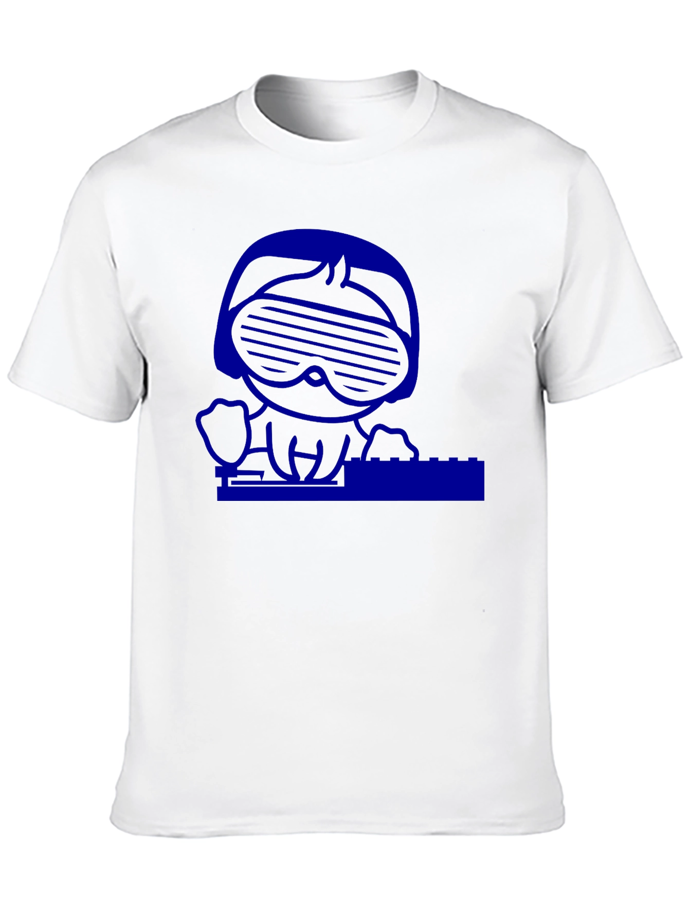 Camiseta Negra con Diseño Gráfico Azul