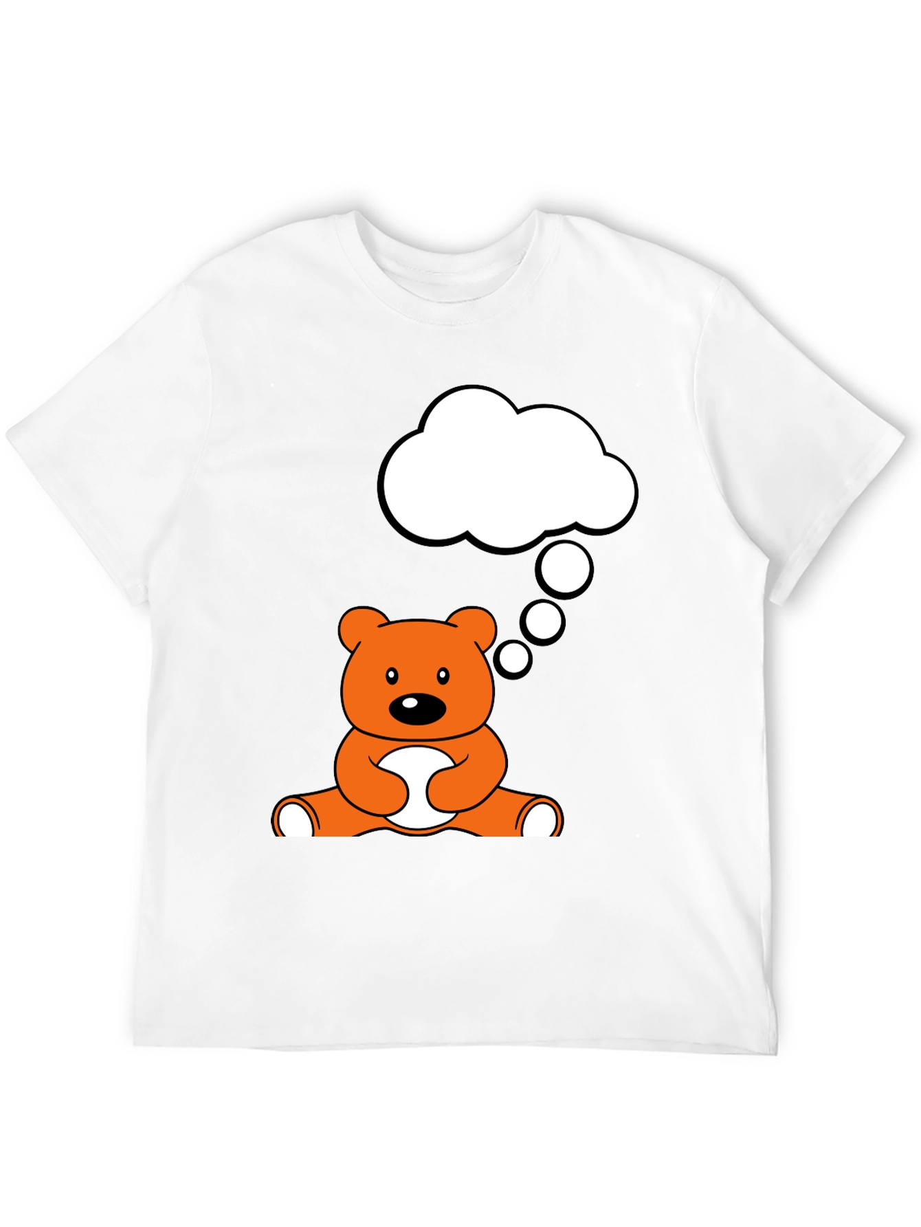 Camiseta Negra con Diseño de Oso Pensativo