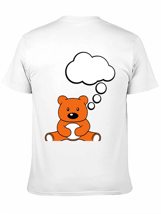 Camiseta Negra con Diseño de Oso Pensativo