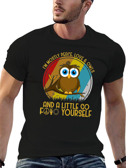 Camiseta con diseño de búho pacifista