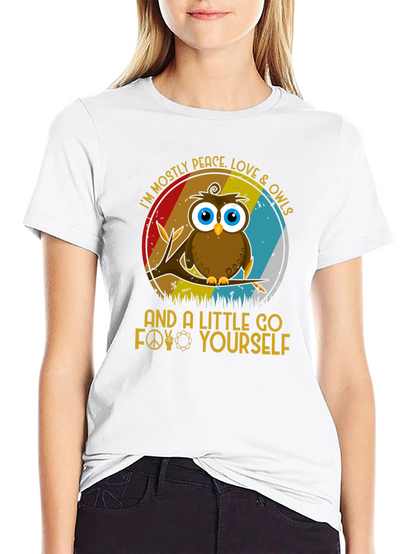 Camiseta con diseño de búho pacifista