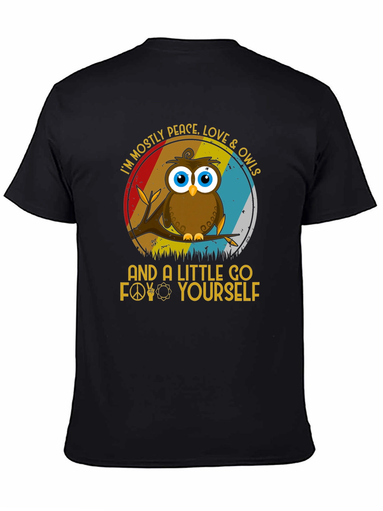 Camiseta con diseño de búho pacifista