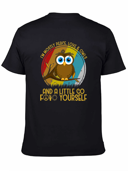 Camiseta con diseño de búho pacifista