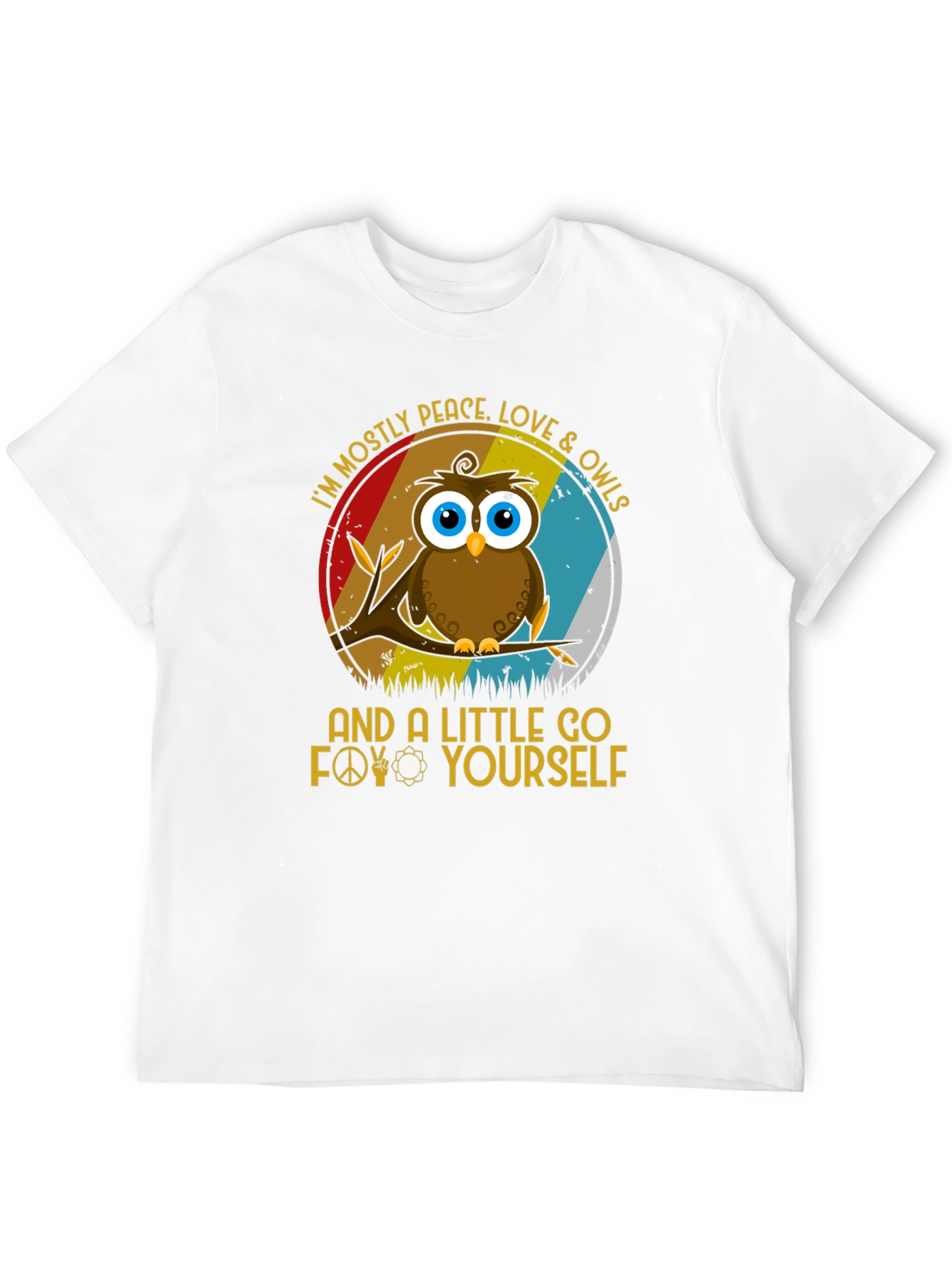 Camiseta con diseño de búho pacifista