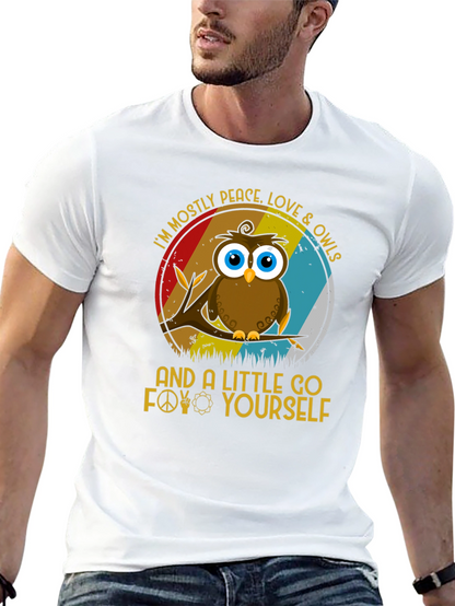 Camiseta con diseño de búho pacifista