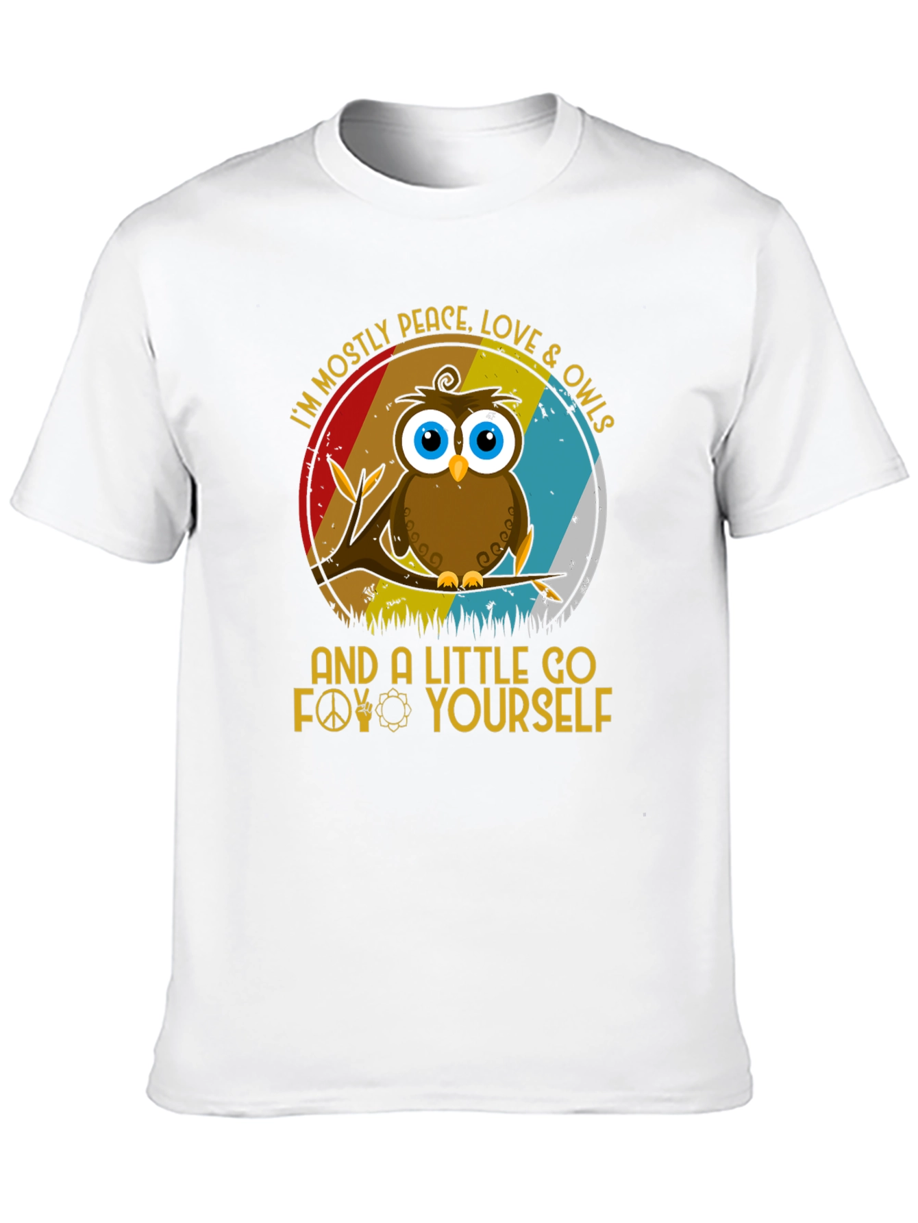 Camiseta con diseño de búho pacifista