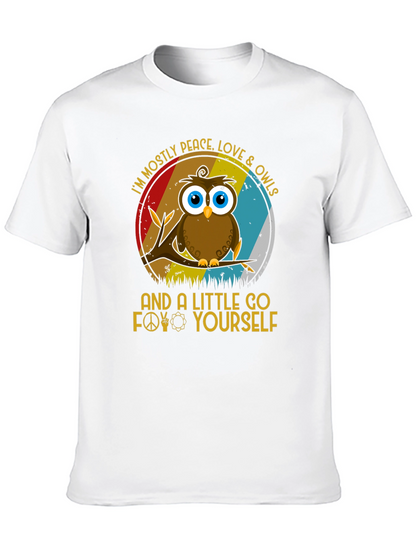 Camiseta con diseño de búho pacifista