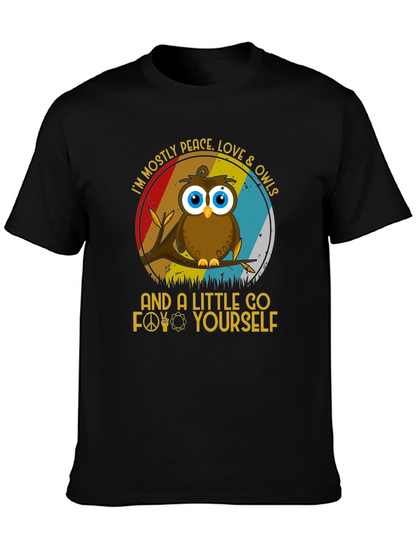Camiseta con diseño de búho pacifista