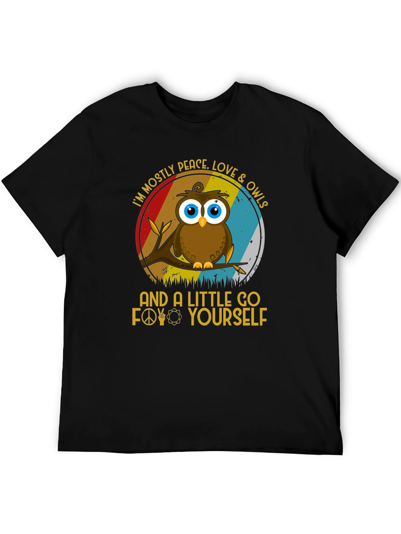 Camiseta con diseño de búho pacifista