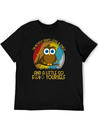 Camiseta con diseño de búho pacifista