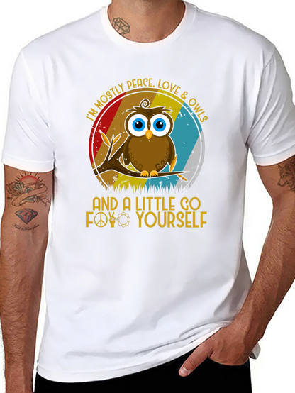 Camiseta con diseño de búho pacifista