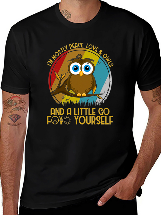 Camiseta con diseño de búho pacifista