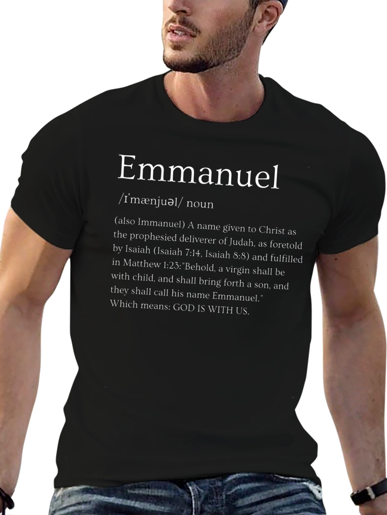 Camiseta Emmanuel: Dios Con Nosotros Algodón Premium