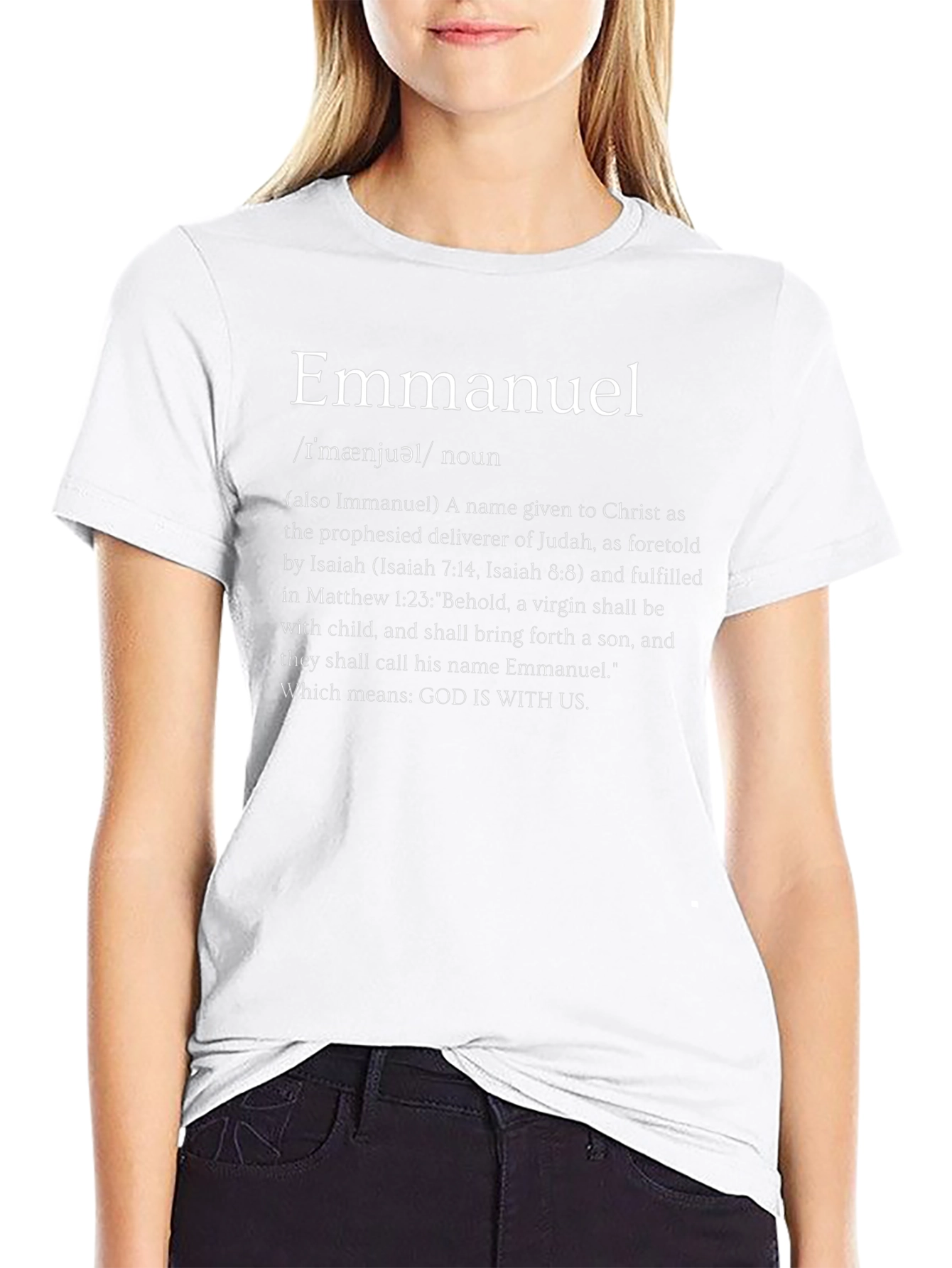 Camiseta Emmanuel: Dios Con Nosotros Algodón Premium