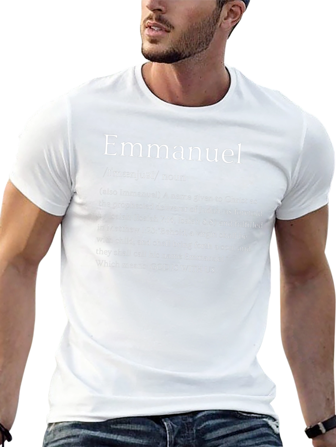 Camiseta Emmanuel: Dios Con Nosotros Algodón Premium