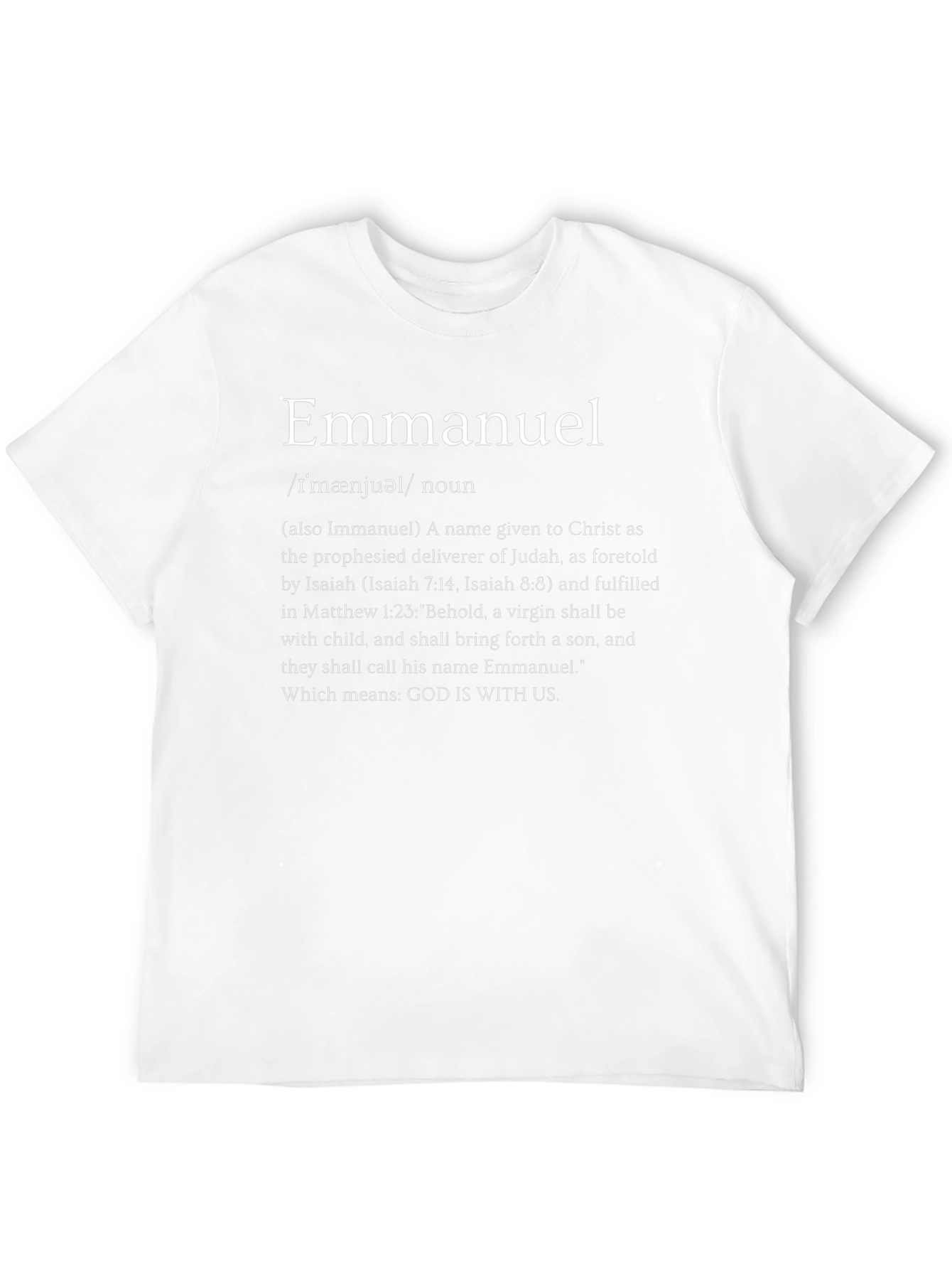 Camiseta Emmanuel: Dios Con Nosotros Algodón Premium