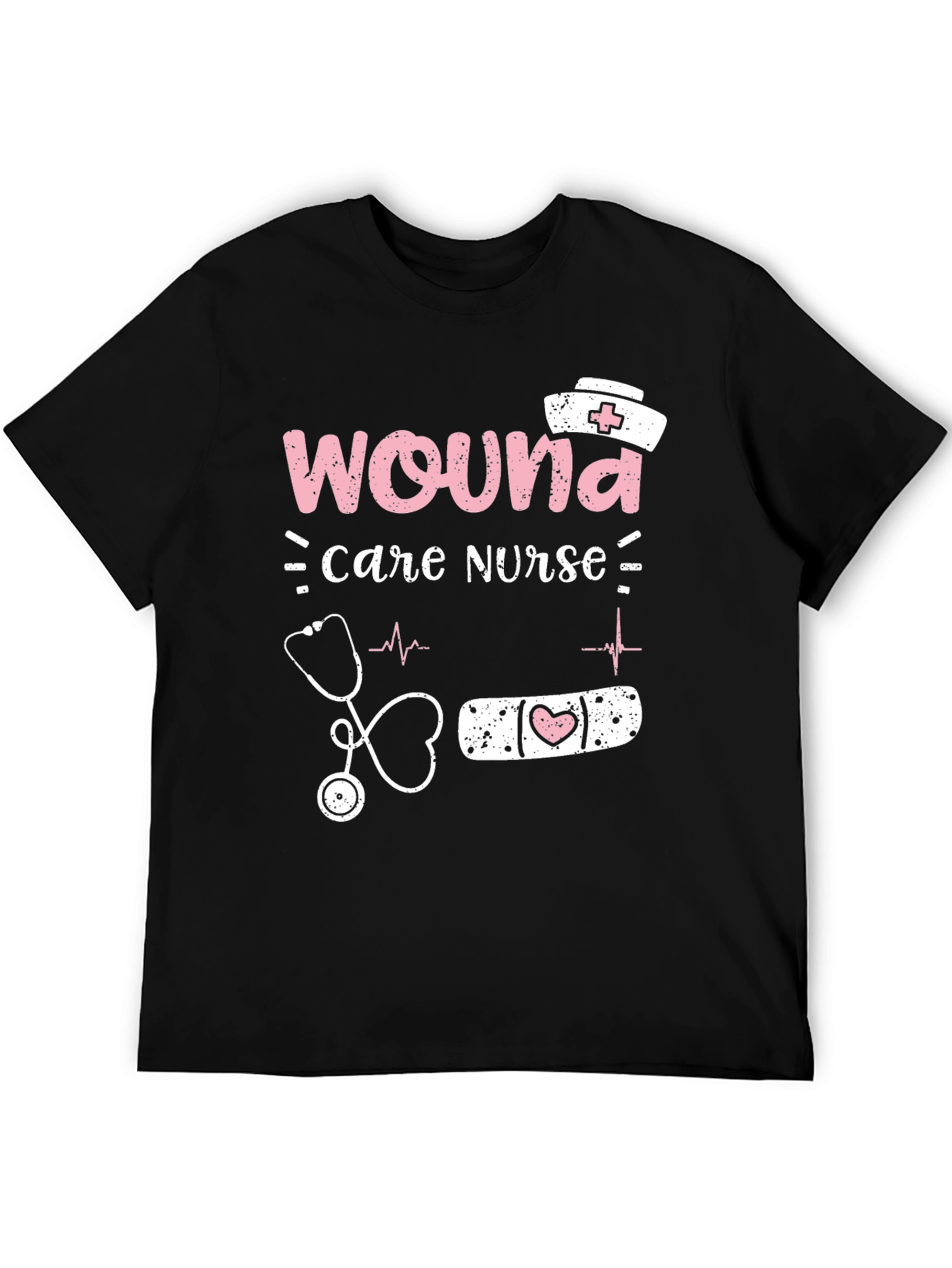 Camiseta Negra Enfermera Cuidado de Heridas