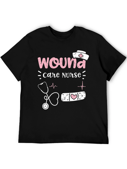 Camiseta Negra Enfermera Cuidado de Heridas