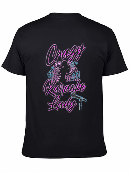 Camiseta Negra Crazy Karaoke Lady