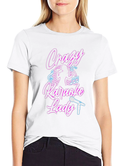 Camiseta Negra Crazy Karaoke Lady