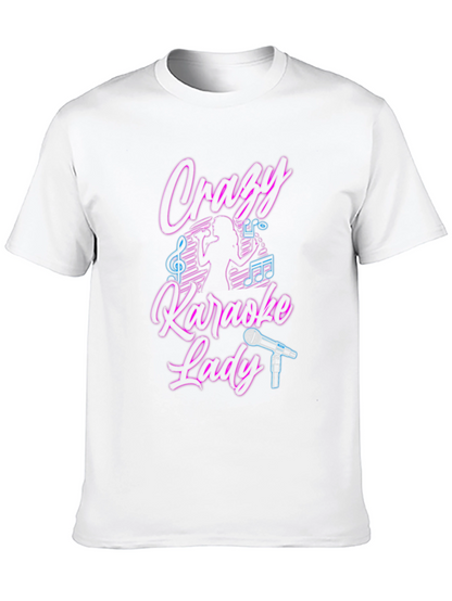 Camiseta Negra Crazy Karaoke Lady