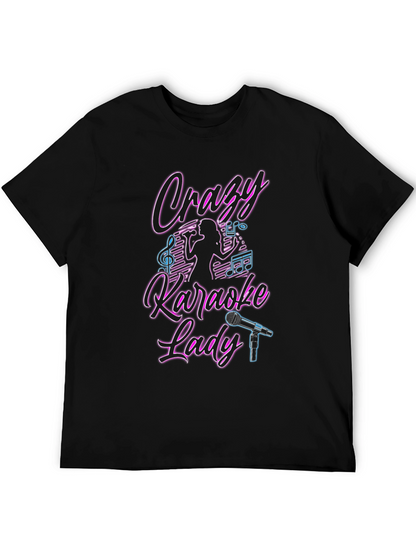 Camiseta Negra Crazy Karaoke Lady