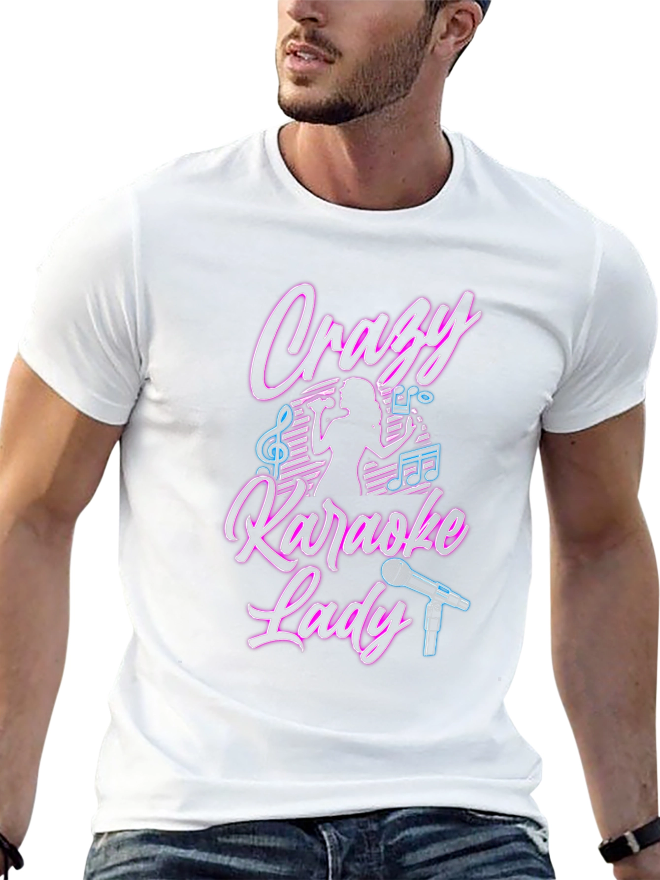 Camiseta Negra Crazy Karaoke Lady