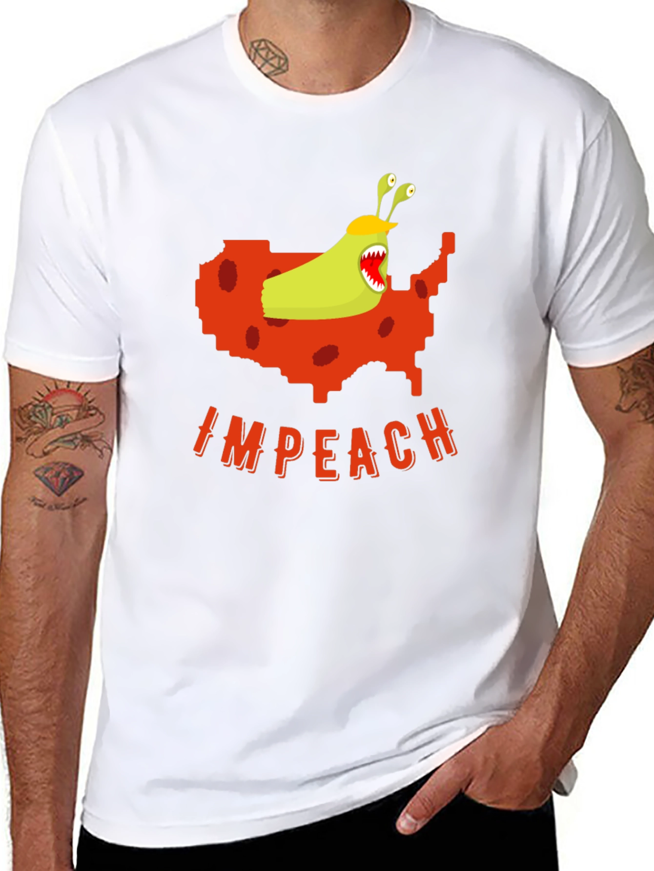 Camiseta Negra con Diseño Gráfico Político
