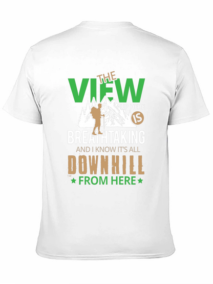 Camiseta Negra: Vista Montaña y Aventura