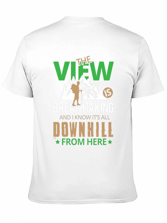 Camiseta Negra: Vista Montaña y Aventura