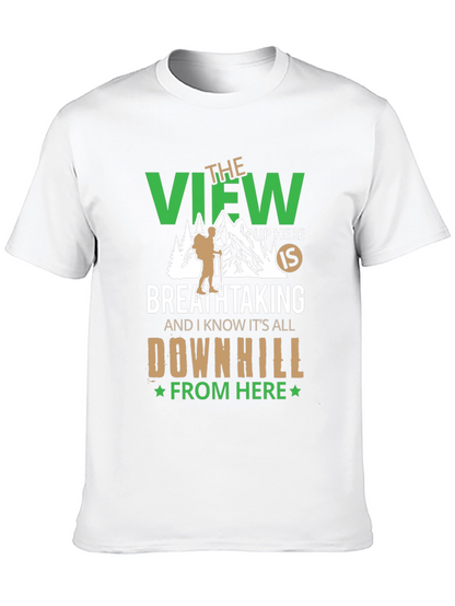 Camiseta Negra: Vista Montaña y Aventura