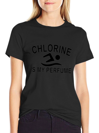 Camiseta Negra Cloro es mi Perfume Natación