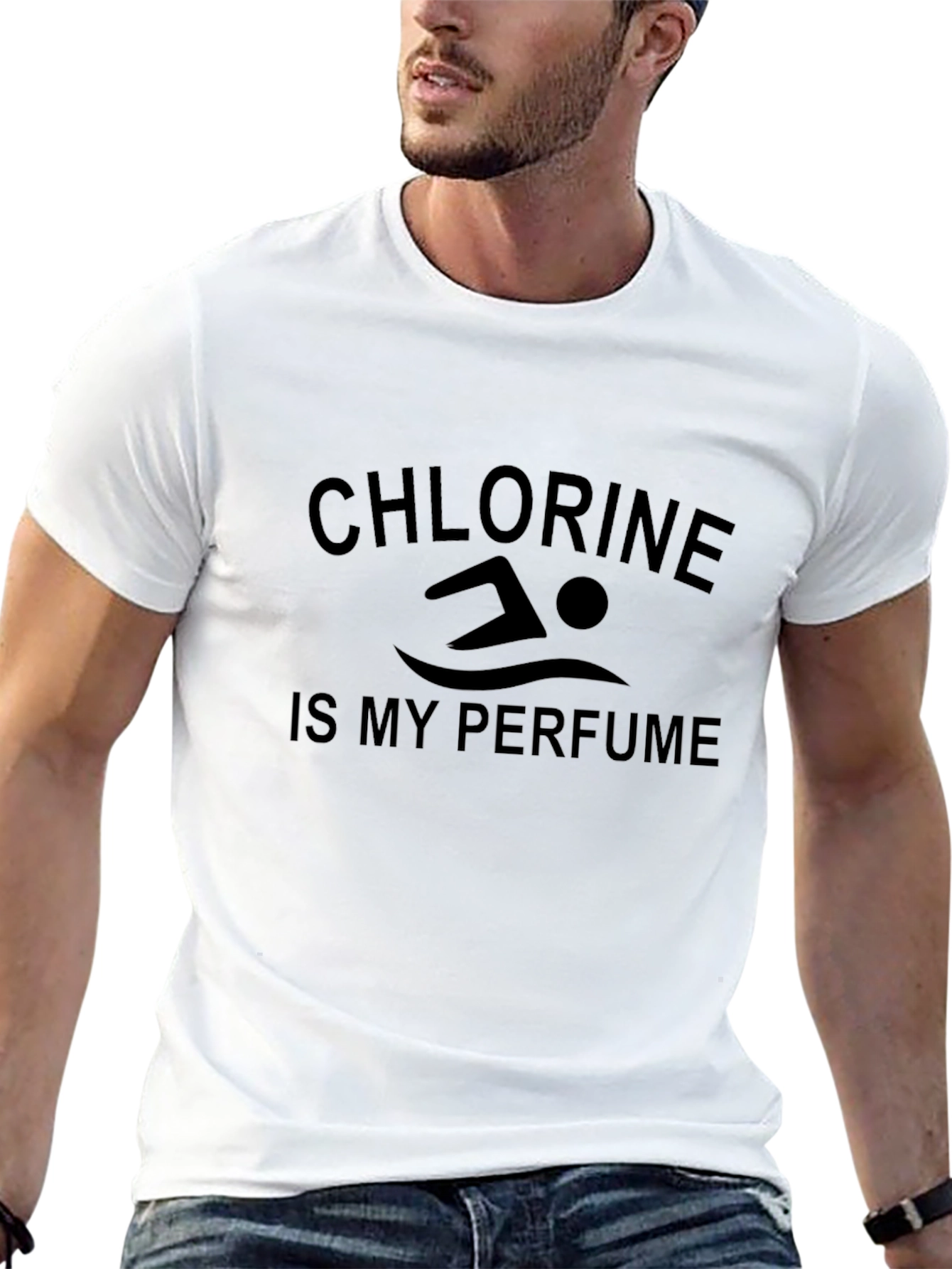 Camiseta Negra Cloro es mi Perfume Natación