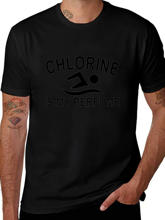 Camiseta Negra Cloro es mi Perfume Natación