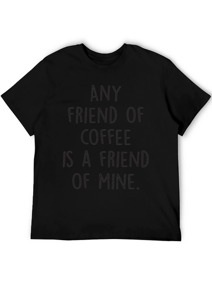 Camiseta Negra Amigo del Café para Hombre