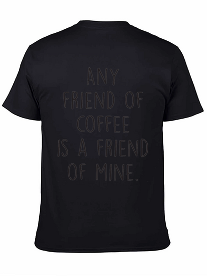 Camiseta Negra Amigo del Café para Hombre