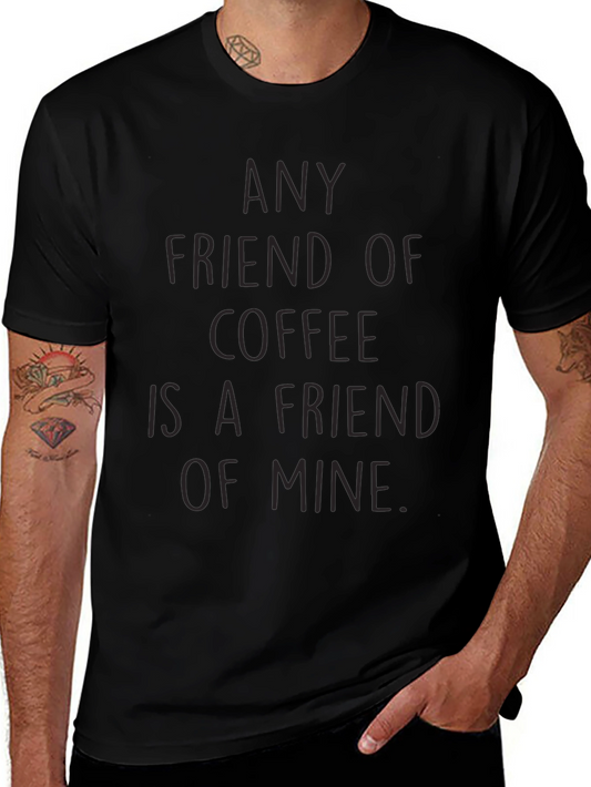 Camiseta Negra Amigo del Café para Hombre