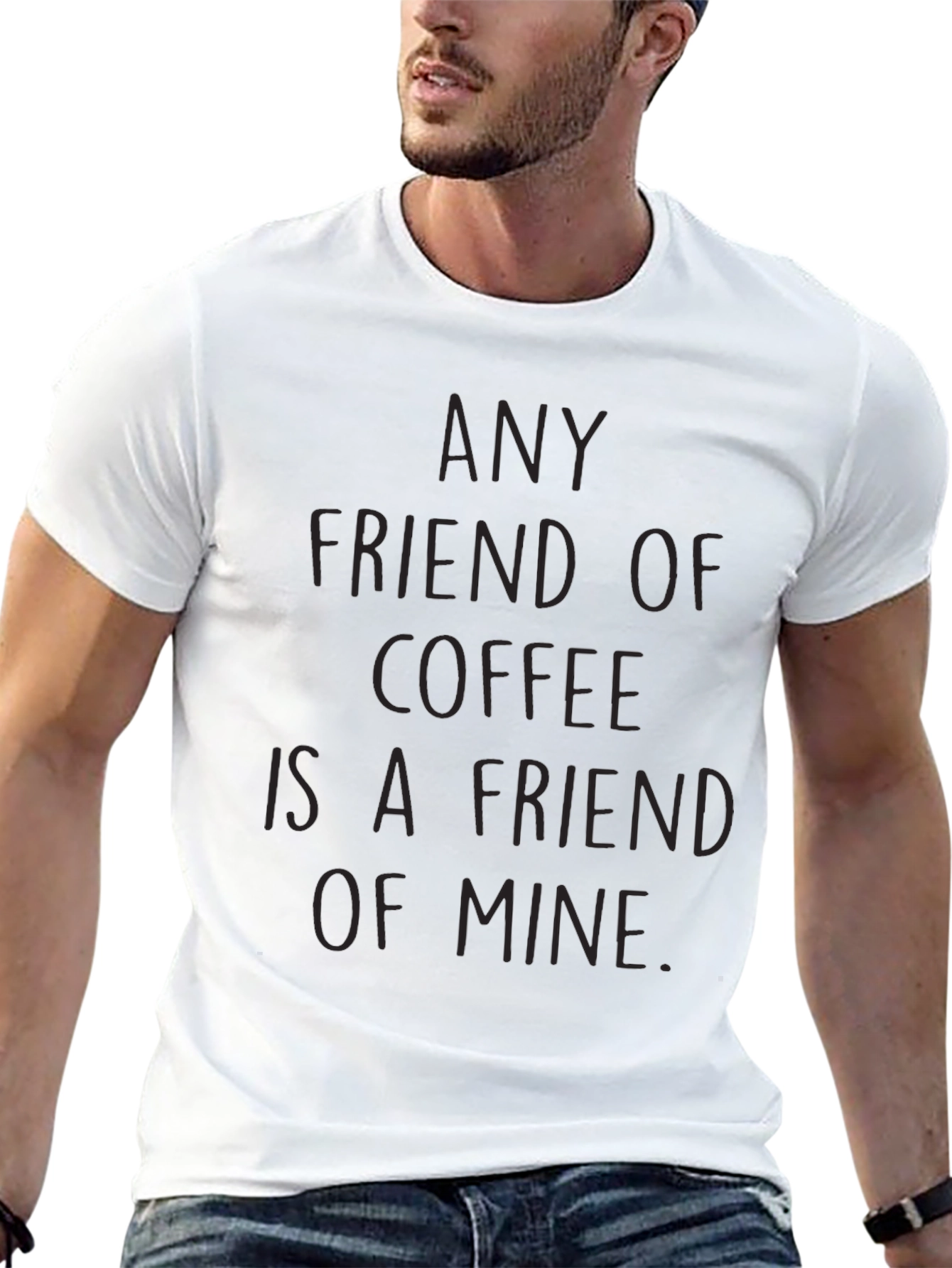 Camiseta Negra Amigo del Café para Hombre