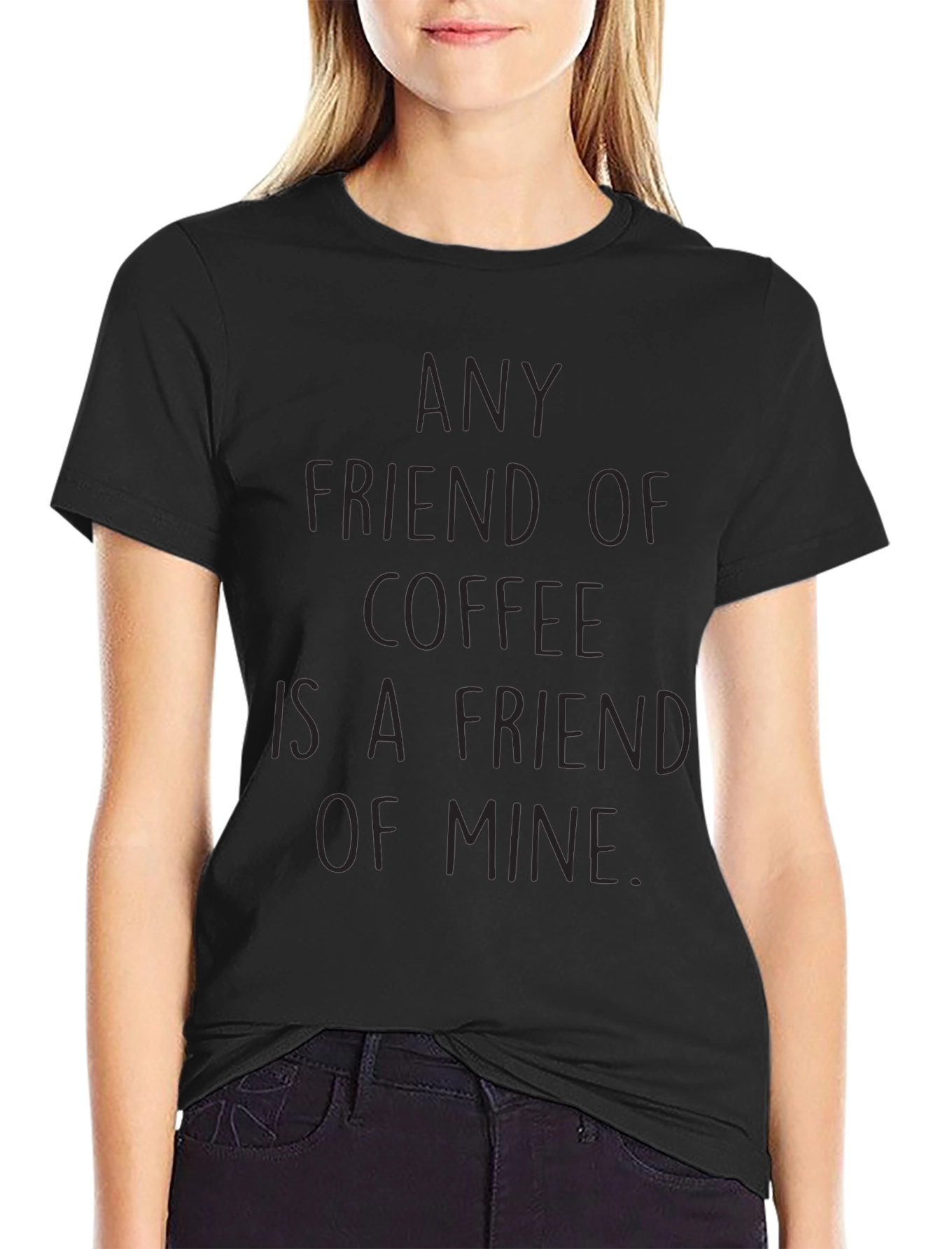 Camiseta Negra Amigo del Café para Hombre