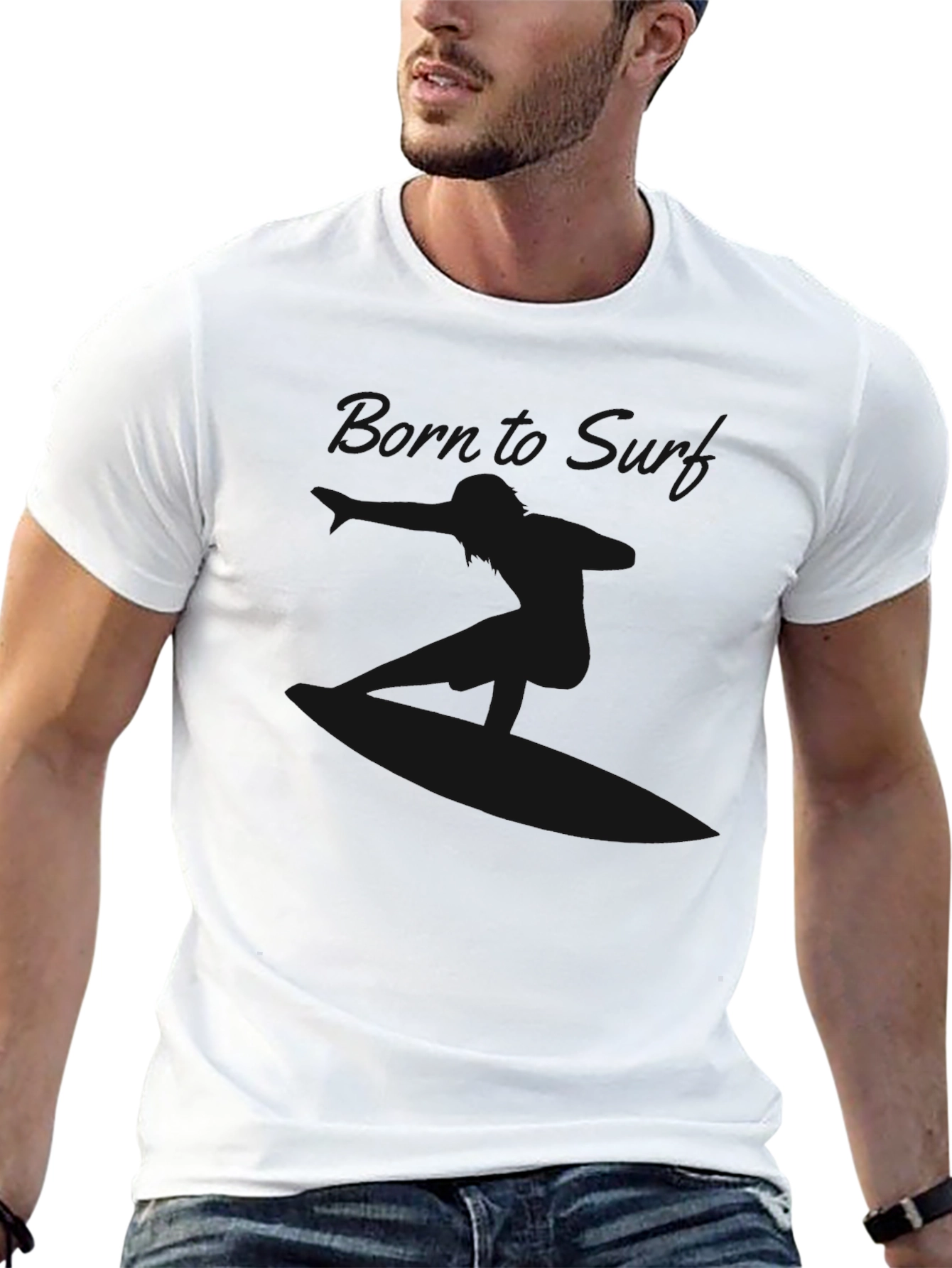 Camiseta Negra Casual de Algodón Suave para Hombre