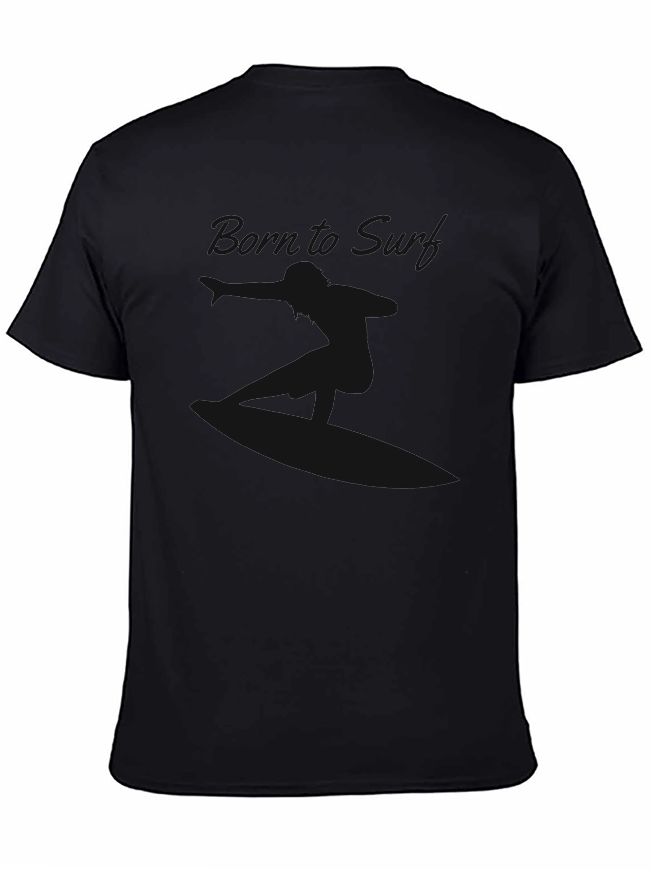 Camiseta Negra Casual de Algodón Suave para Hombre