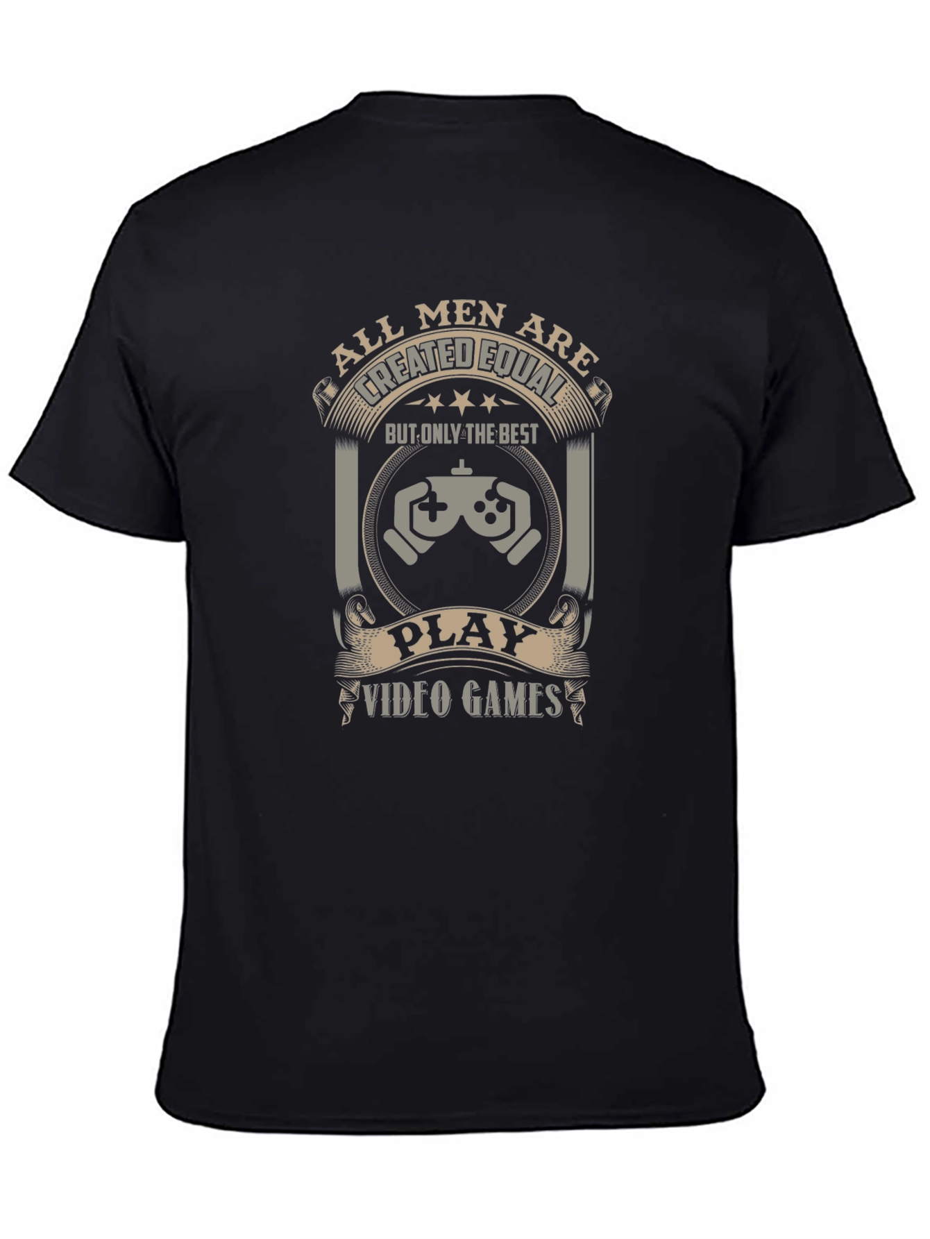 Camiseta Negra de Videojuegos All Men Are Created Equal