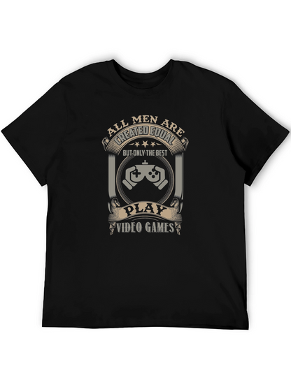 Camiseta Negra de Videojuegos All Men Are Created Equal