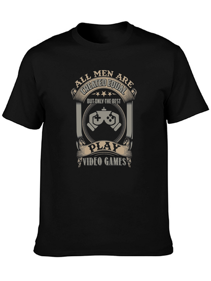 Camiseta Negra de Videojuegos All Men Are Created Equal