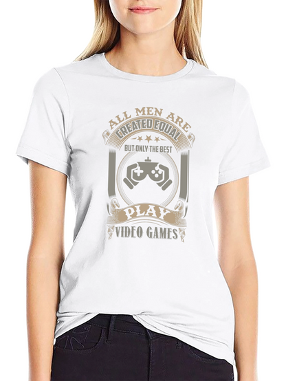 Camiseta Negra de Videojuegos All Men Are Created Equal