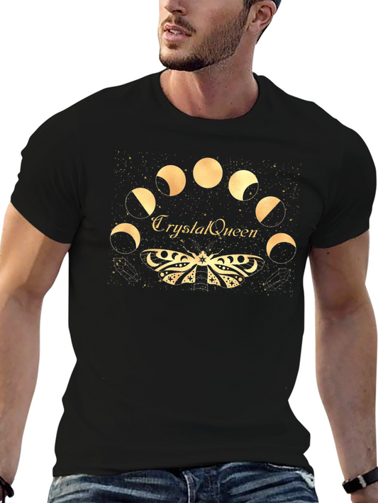 Camiseta Negra Estampada Fases Lunares Crystal Queen