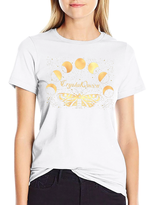 Camiseta Negra Estampada Fases Lunares Crystal Queen