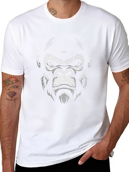 Camiseta Negra con Estampado de Gorila Intenso